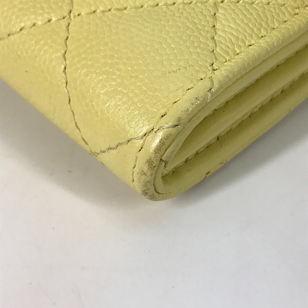 CHANEL Authentic Yellow Caviar Leather Logo Wallet - Picture 7 of 16